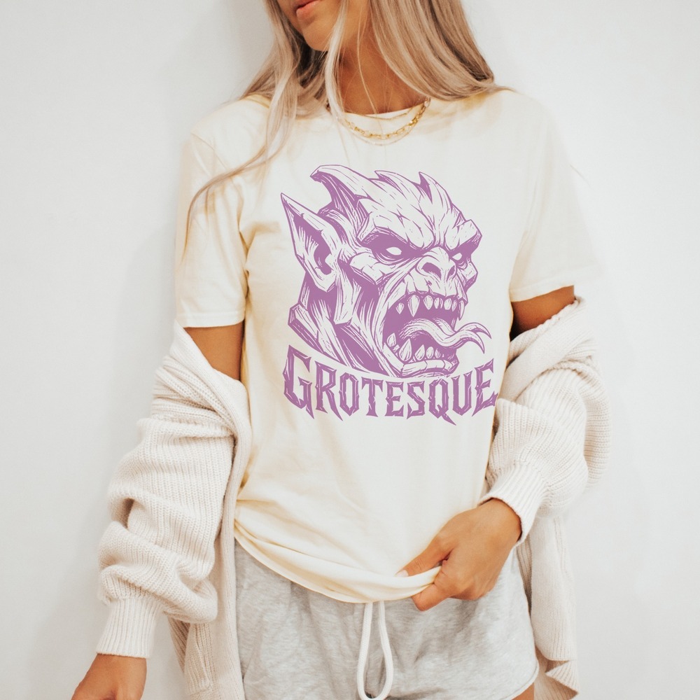Grotesque Snarling Fantasy Creature with Tusks and Fangs Tee